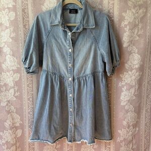 VICI Collection Women's Blue Babydoll Denim Dress